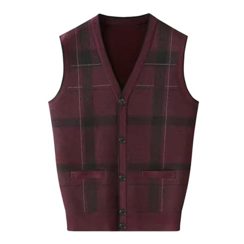 Gilet pull sans manches en tricot et polaire pour hommes col V