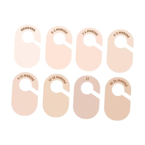 jojomis 8Pcs Wooden Clothing Rack Size Dividers for Baby Clothes Organizer, Kids Wardrobe Hanger Organizers, Nursery Closet Dividers 3.94x6.50 Inch
