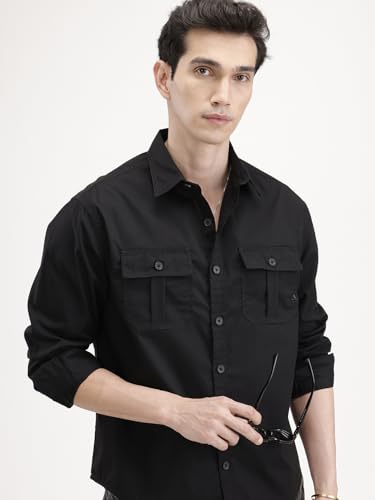 Image of WROGN Men's Polycotton Shirt | Solid | Comfort Fit
