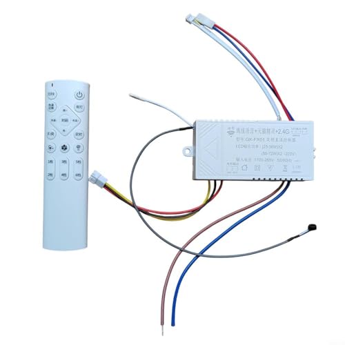 Aprilsunnyzone Juego de control remoto LED para ventilador de techo, 6 velocidades, atenuación, frecuencia variable, controlador de CC, receptor de controlador de 150 W para dormitorio, sala de estar