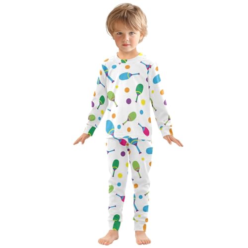 Pajama Sets Long Sleeve Colorful Maracas on White Soft Comfy Sleepwear 2 Piece PJS 3-8T2