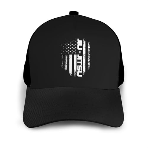 Jiu Jitsu USA Flag Bonnets Curved Brim Mesh Baseball Cap Casual Sun Hat Unisex3