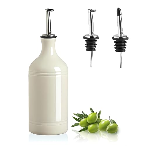 Sweejar Home Porcelain Olive Oil Dispenser Bottle, Opaque Oil Cruet Protects Oil To Reduce Oxidation
