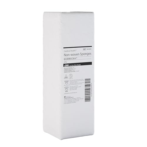 Cardinal HealthTM DermaceaTM Standard Non-Woven All-Purpose Gauze Sponge, Non-Sterile, 3 x 3IN, 4 Ply, 441401, Case of 4000