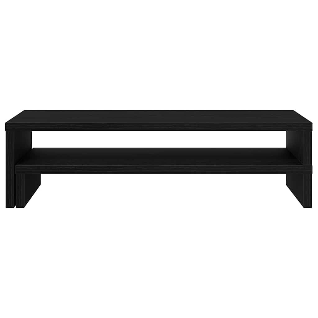 Supporto per monitor nero, effetto rovere, 54 x 22 x 15 cm, in legno, regolabile in altezza, ergonomico, per ufficio, casa, gaming, laptop, PC, notebook, gestione dei cavi, ripiano