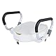 Wakects WC-Sitzerhöhung mit Griffen Toilettensitzerhöhung10 cm erhöhter Toilettensitz mit abnehmbarem gepolstertem gepolstertem Arm,Ideal für Behinderte ältere Schwangere Frauen