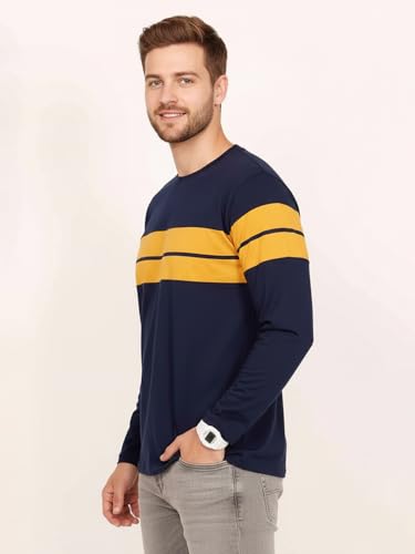 Image of LEOTUDE Men's Cotton Regular Fit Printed Round Neck Full Sleeve T-Shirt