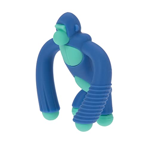 Image of Nuby Geo Zoos Massaging Teether - Baby Teething Toy - Soft Easy Grip - 3+ Months - Blue Gorilla