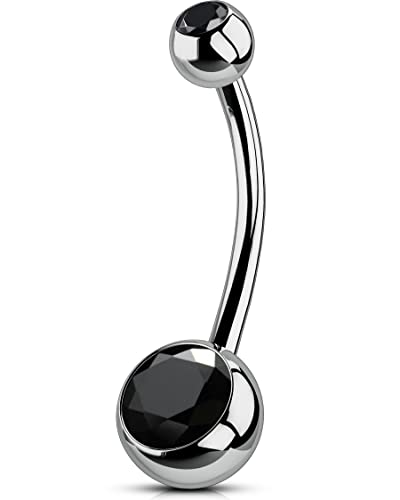 OUFER Body Piercing Barras de Ombligo de 14 mm de Rosca Interna G23 Barras de Titanio Bolas de 14g Piercing Extra Largo para Ombligo Anillos de Barra de 1,6 mm Anillos de Ombligo joyería para Mujeres Cover