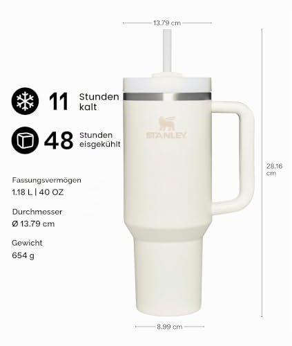 Stanley Quencher H2.0 FlowState vakuumisolierter Becher aus Edelstahl mit Deckel und Trinkhalm, für Wasser, Eistee oder Kaffee… – Ansicht 2