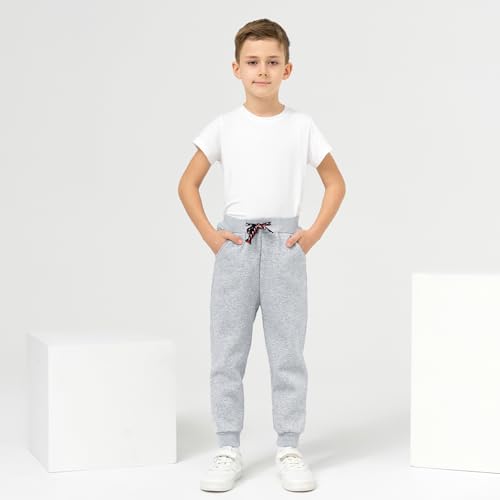 3 Pack Boy's and Girl's Fleece Pull on Jogger Sweatpant with Pockets and Drawstring 2-13 Years3