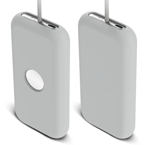 Preisvergleich Produktbild Weiche Silikon-Schutzhülle für Vision Pro Akku-Pack Hülle Praktischer Akkuhalter Vision Pro Zubehör Hülle für VR-Headset Silikon-Schutz für Apple Vision Pro Akku (Grau)