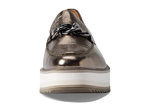 Image of Johnston & Murphy Gracelyn Chain Loafers for Women - Leather Construction - Removable EVA Footbed Bronze Metallic Sheepskin 9 M