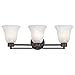 Modern Bathroom Light with Alabaster Glass in Bronze Finish