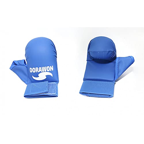 Mitaines Karaté Dorawon Tokyo - Bleu - Rembourrage Haute Densité - Réglage Velcro