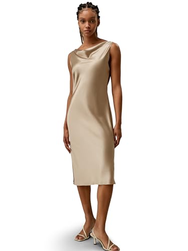 LilySilk 100% Mulberry Silk Dress for Women Cowl Neck Slim