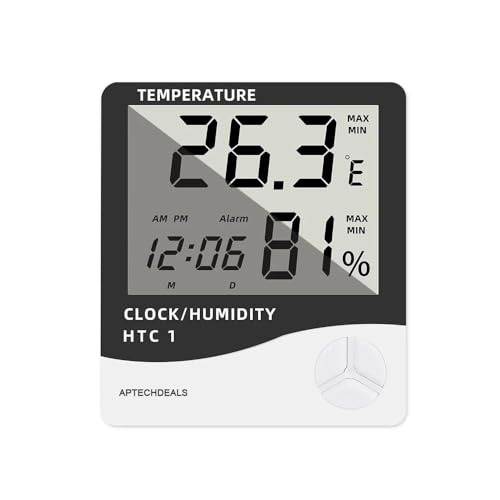 Image of SMIC LCD Digital Thermometer Hygrometer Weather Station Temperature Humidity Meter (HTC-1 Hygrometer)