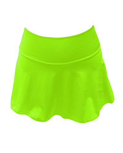 Sexy Mini Soft Short Stretchy Flare Skirt for Full Figured Plus Women Dress Size 10X (32-34) Lime Green