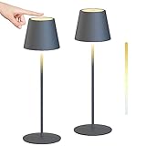💡 Einstellung mit Touch-Dimmer: Die dimmbare led akku tischlampe wird durch schnelles Berühren der Touch-Oberfläche des Lampenschirms ein- und ausgeschaltet. Die Lichtintensität wird durch Halten des Fingers auf der Touchfläche eingestellt. Mit Speicherfunktion speichert die drahtlose tischleuchte den zuletzt eingestellten Lichtmodus.