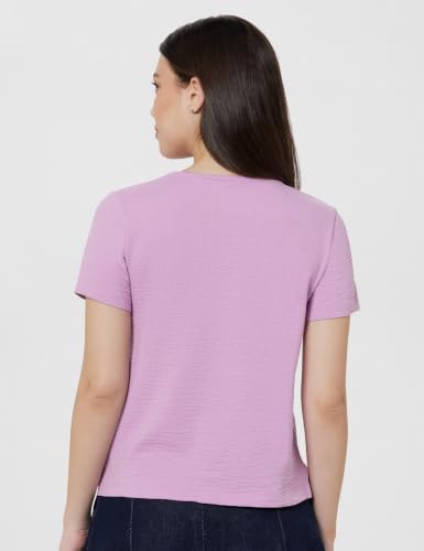 Image of Amazon Brand - Symbol Women's Seer Sucker V-Neck Knit Casual Shirt Top (Button Down | Regular-fit | Stylish) (Available in Plus Sizes)