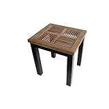  SOCADIS - Table d\'appoint tiges de Bois et métal Noir 40x40cm Origine