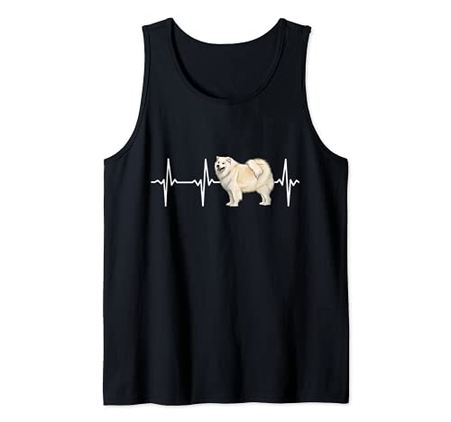Samoyed Heartbeat Love My Dog Tank Top, Black