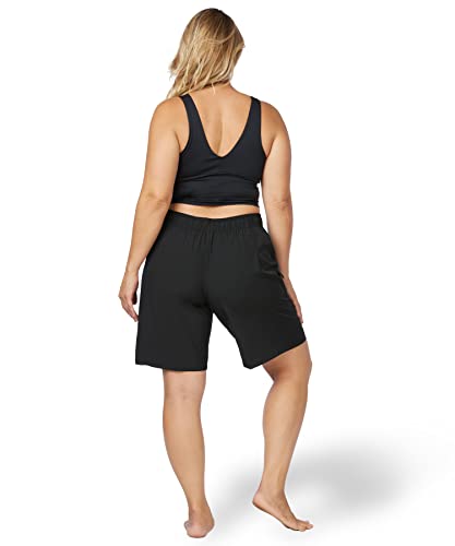 Maui Mermaids Womens Plus Size Bathing Suit Swim Shorts Board Shorts (2X, Black) #TOP1