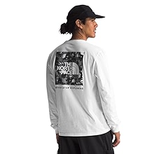 THE NORTH FACE Mens' Long Sleeve Box NSE Tee, Fiery Red/Art