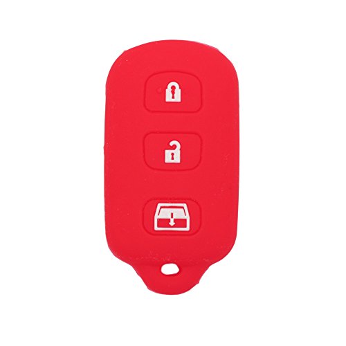 BROVACS Silicone Cover Protector Case Holder Skin Jacket Compatible with TOYOTA 3+1 Button Remote Key Fob CV2410 Red - Image 2