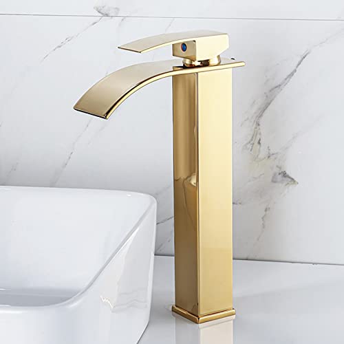 Robinet de lavabo en acier inoxydable or haut luxe