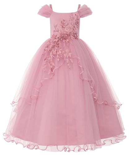 JerrisApparel Off Shoulder Girls Party Dress Pageant Prom Gowns Birthday Fancy Dresses