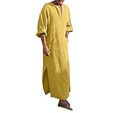 Generisch Abaya Bestickt Muslimischer Embroidered Retro Ramadan Casual Dubai-Kaftans Lange Ärmel Islamischer Kleidungsstil Männer Gebet Drucken Scheich Kostüm Arab Thobe Elegant Abaya