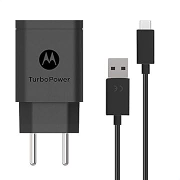 Carregador de Parede Motorola Turbo Power 18W, 100-240V, com Cabo USB Tipo-C, Preto