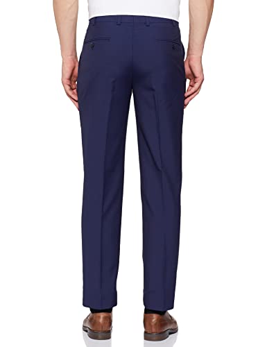 Image of Park Avenue Men Men's PLEATLESS SMART FIT Dark Blue Formal Trouser