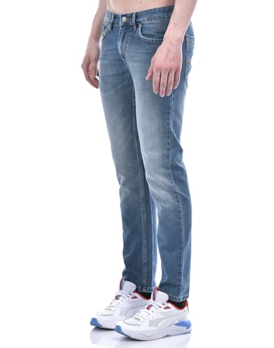 Image of Numero Uno Men's Light-Wash Skinny-Fit with Classic Styling Sustainable Jeans