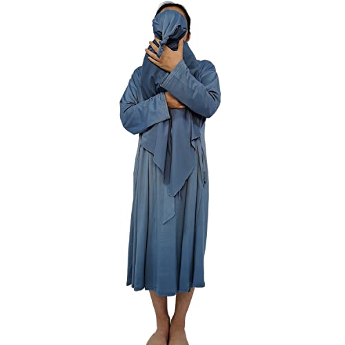 Image of SUFEINI Maternity Robe and Matching Baby Swaddle Blanket Set, Mommy Robe with Receiving Blanket Girls Boys Sleepwear