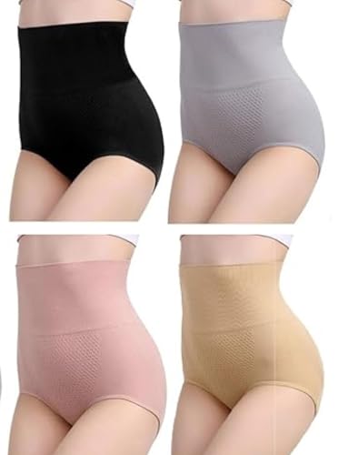 Image of KROYWEN Cotton High Waist Panties Tummy Control Underwear Ladies Briefs Shapewear Double Layer Half Body Shaper Underwear for Women Tummy Control | Body Shaper | Breathable & Comfortable