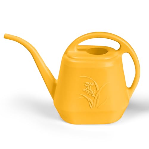 Image of Plastic Watering Can - for Indoor and Outdoor Plant - 1 /2 Gallon - Orange