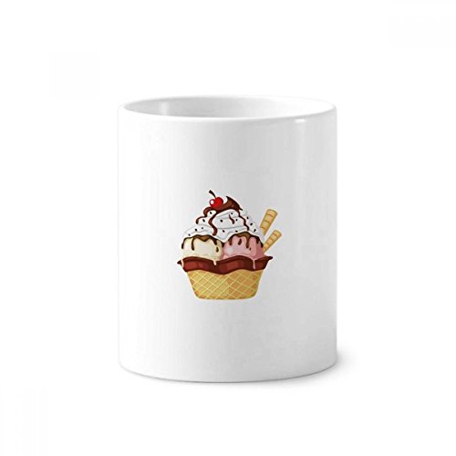 Mug en céramique blanc 350ml imprimé biscuits au chocolat et cerise pour bureau et maison