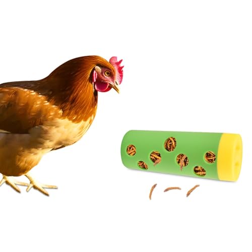 Cyrank Chicken Treat Roller Toy, Chicken Feeder, Poultry Feeding Equipment, Exercise & Mental Stimulation for Small Adult Chickens