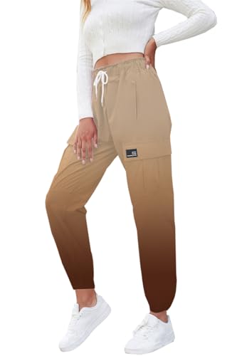 Image of Cromoncent Girls & Womens Camo Print Cargo Pants Outdoor Lightweight Jogger Baggy Pants, 6 Years - XX-Large