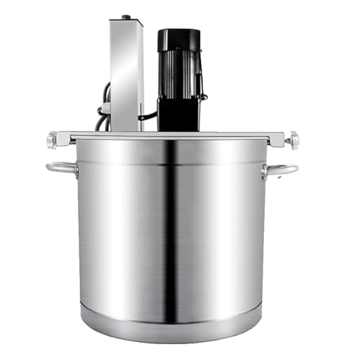 Olla mezcladora comercial, máquina mezcladora automática de acero inoxidable de 20 L con raspador de 4 cuchillas, altura y velocidad ajustables para hacer salsa y mermelada