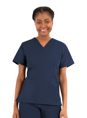 Maevn Women's Core Classic V-Neck Top(Navy, XX-Large)