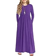 Arshiner Girls Maxi Dress Long Sleeve Long Dress Size 12