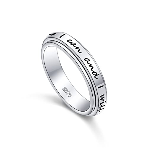 Bague en argent S925 anti-anxiété pour rester calme au bureau et apaiser l'ennui