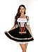 Oktoberfest Outfits Women Slim Fit Dirndl Dresses Traditional Oktoberfest Costumes for German Halloween Black