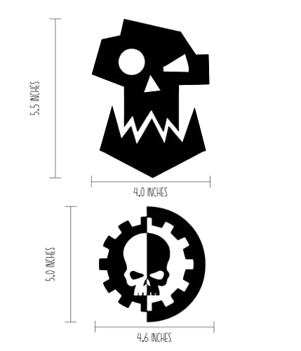Image of Decal Pack - Ork Logo and Mechanicus Die Cut Decal for Laptops, Stakeboard, Tablets, Car - Black