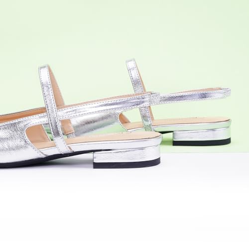 Image of C.Paravano Women's Slingback Flats | Pointed Toe Pumps | Kitten Heels for Women | Slingback Dress Shoes | Slingback Sandals