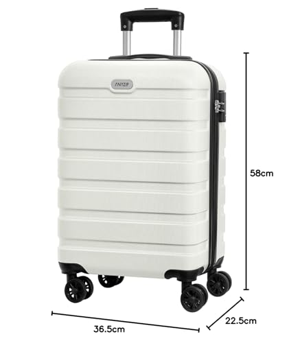 Image of AnyZip Luggage PC ABS Hardside Lightweight Suitcase with 4 Universal Wheels TSA Lock 20 24 28 Inch, White, 20 inch Carry-On, Spinner