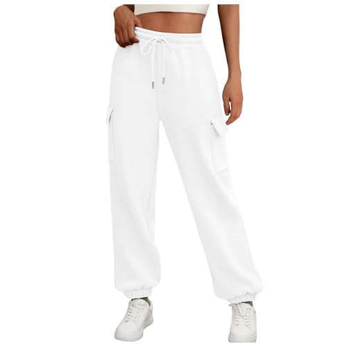 Pantalon cargo femme droit fluide et chic à taille élastique